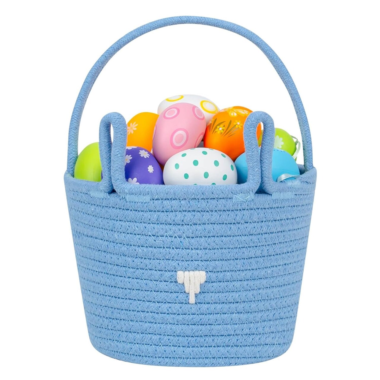 Easter Basket,Easter Gift Basket Empty,Easter Basket for Kids,Infant,Baby First Easter Basket,Easter Egg Hunt Basket for Children,Easter Bunny Small Basket Bucket Blue 7.87 x 5.9 x 5.9